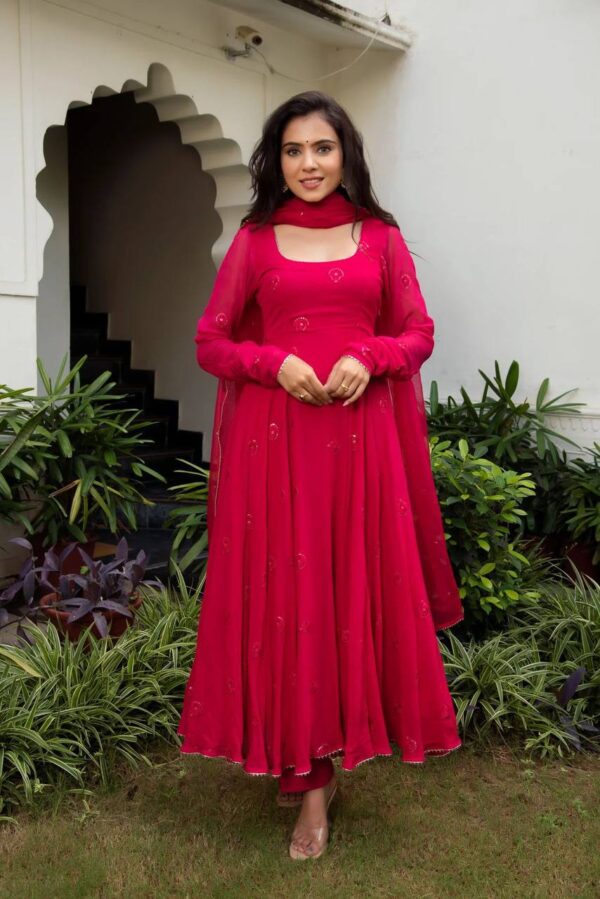 Anarkali gown with dupatta - Image 2