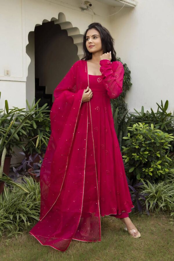 Anarkali gown with dupatta - Image 7