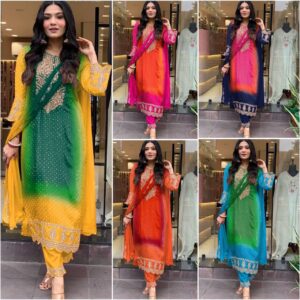 bandhani print suit set