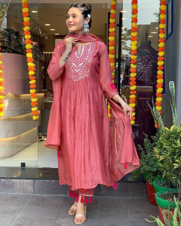 Mirror work gown set - Image 9