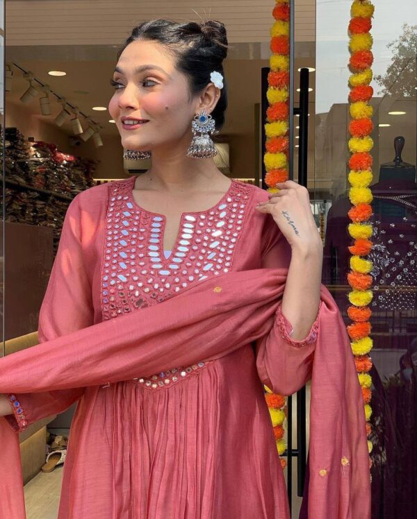 Embroidery & Mirror Work in kurti - Image 6