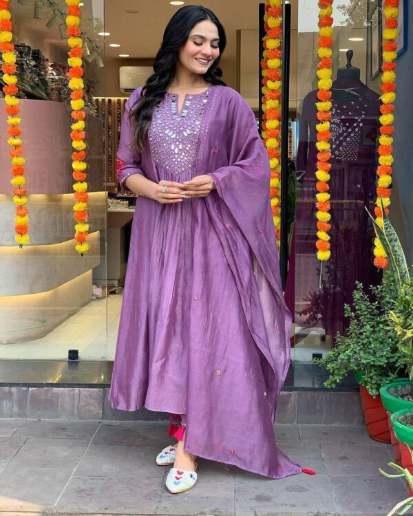 Mirror work gown set - Image 13