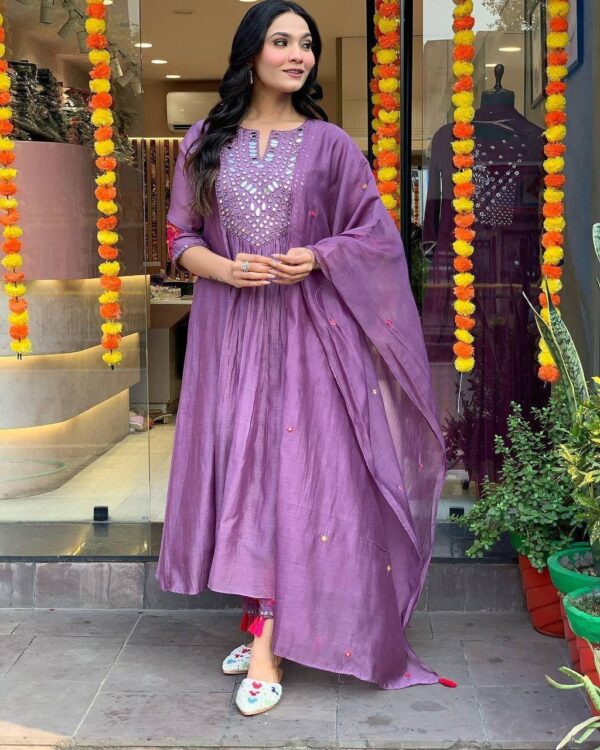 Embroidery & Mirror Work in kurti - Image 10