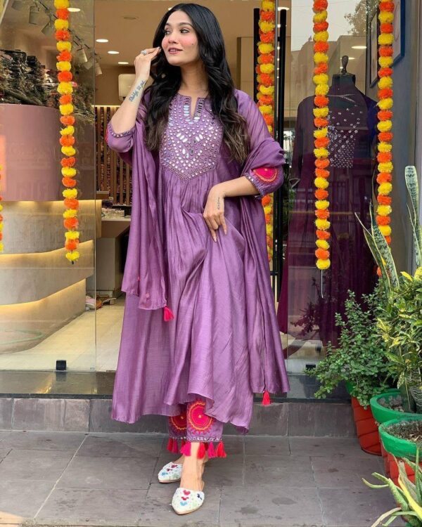 Embroidery & Mirror Work in kurti - Image 11