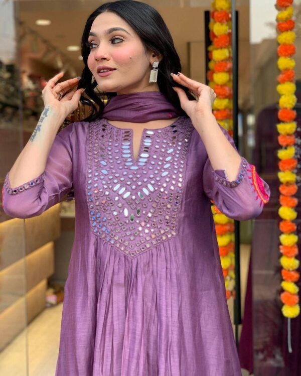 Embroidery & Mirror Work in kurti - Image 12