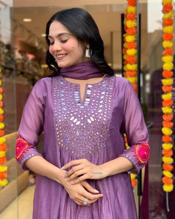 Embroidery & Mirror Work in kurti - Image 13
