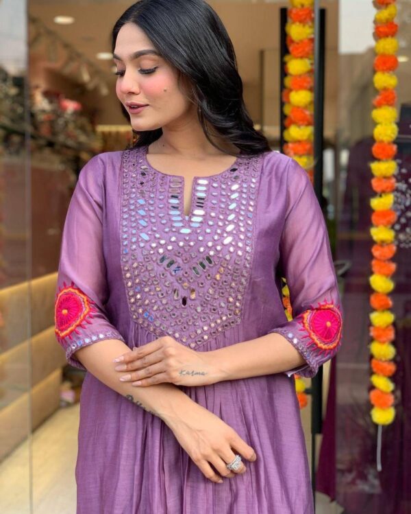 Mirror work gown set - Image 20