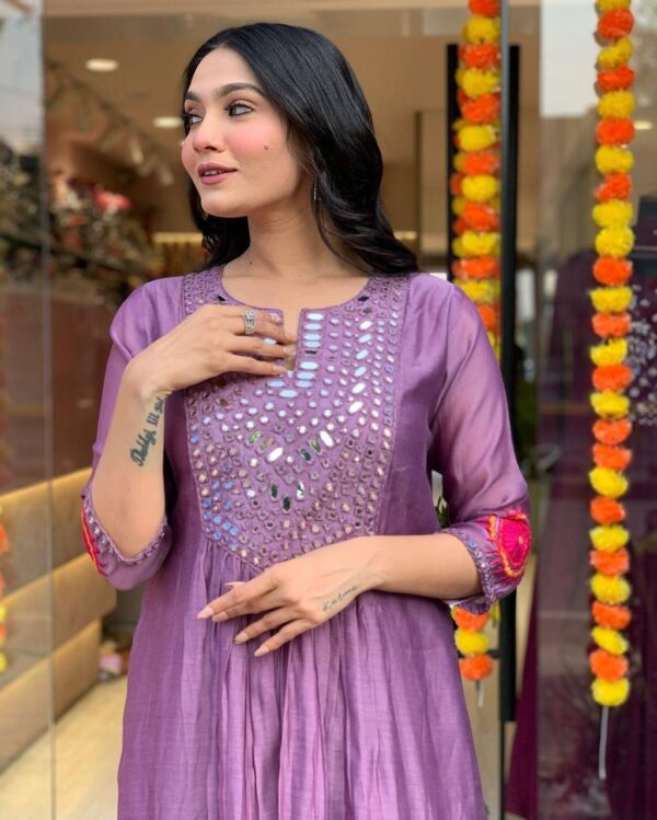 Embroidery & Mirror Work in kurti - Image 16