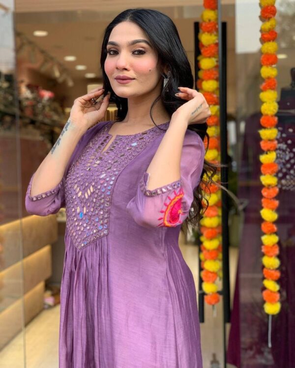 Mirror work gown set - Image 22