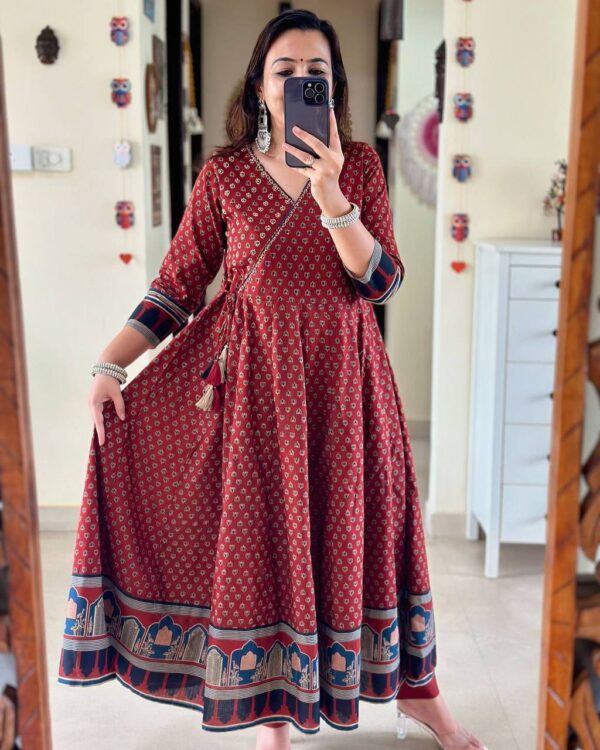 Cotton Gown dupatta Set - Image 4