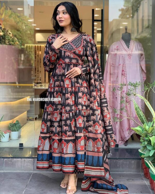 ANARKALI HEAVY PURE COTTON SUIT SET - Image 5