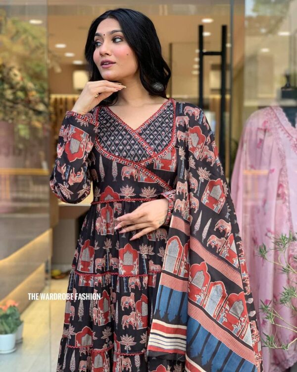 ANARKALI HEAVY PURE COTTON SUIT SET - Image 6