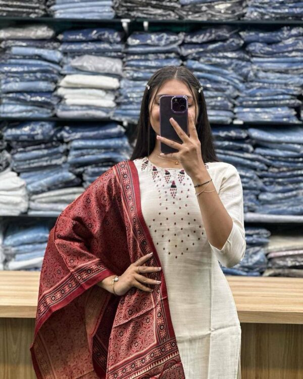 Afghani suit set with dupatta - Image 2
