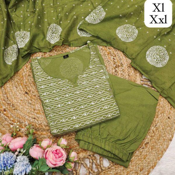 Fine Cotton Suit set Full Flaired block Print stright Suit - Image 13