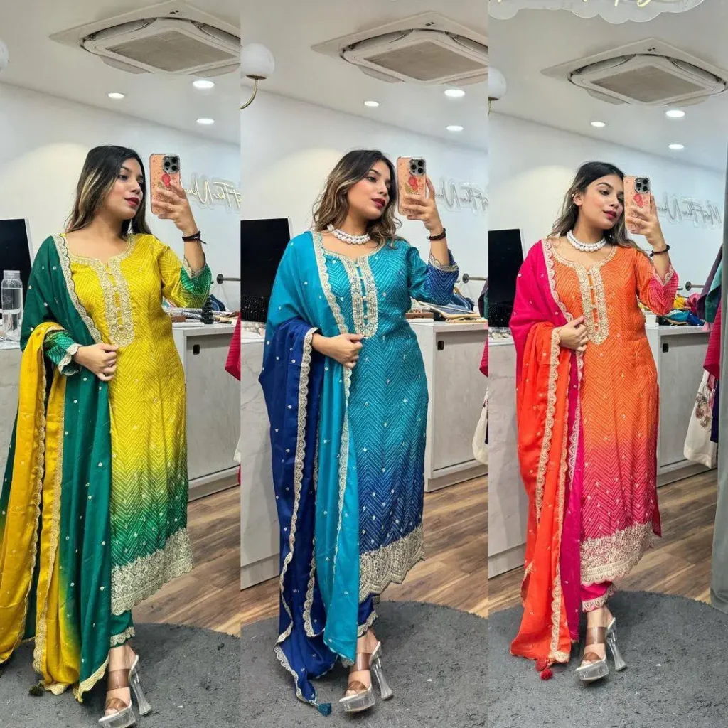 Kurti pant set with dupatta for women 2025