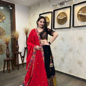 Navratri special chaniya choli black and red concept