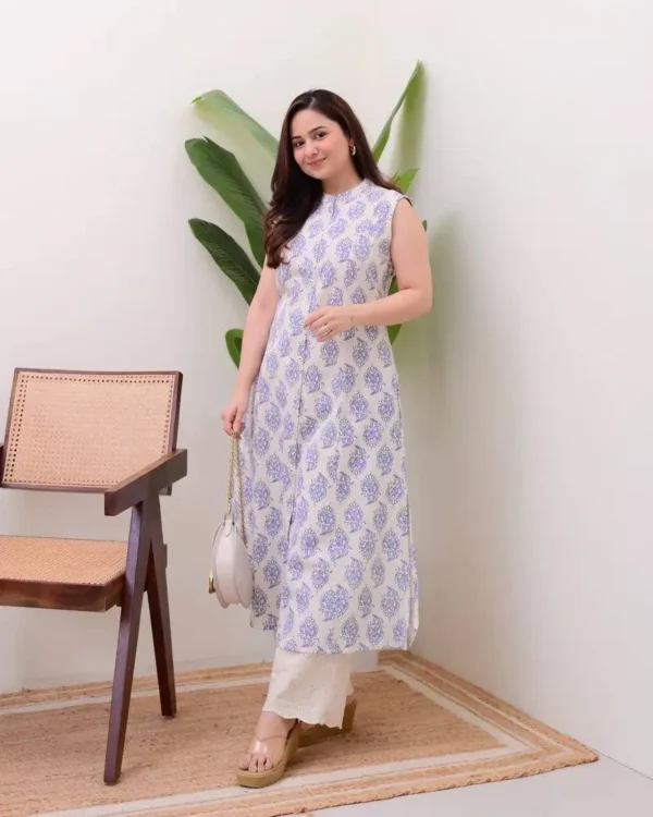 Elegant Sleeveless Kurti Set - Image 22