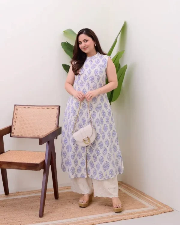 Elegant Sleeveless Kurti Set - Image 28