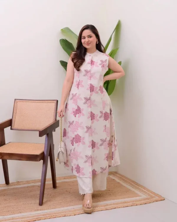 Elegant Sleeveless Kurti Set - Image 46