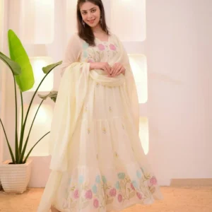 Traditional Anarkali suit with dupatta – perfect for wedding and special occasions