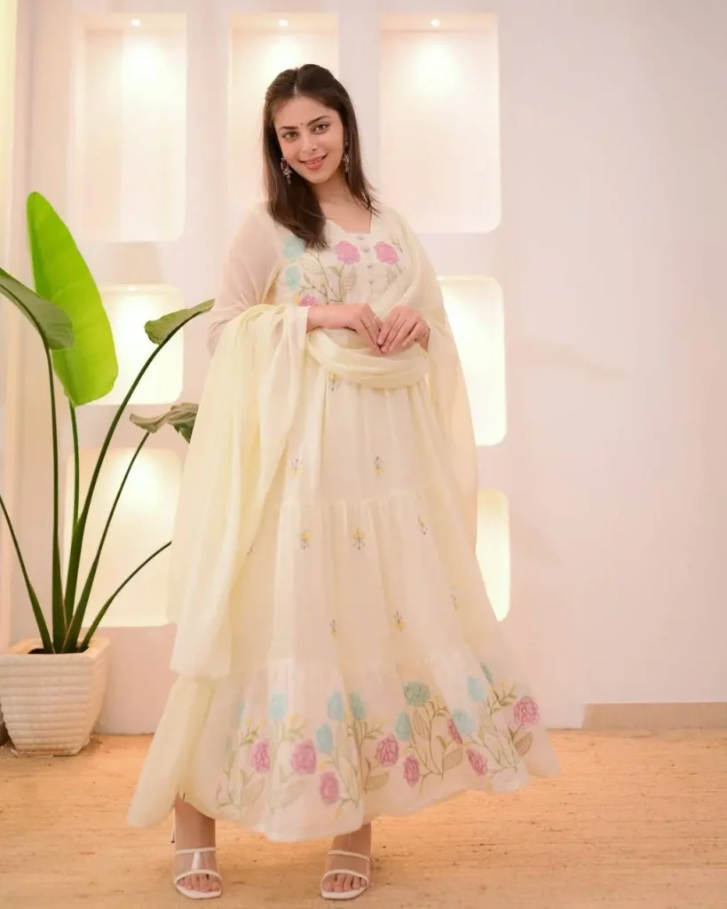 Traditional Anarkali suit with dupatta – perfect for wedding and special occasions