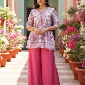 Festival special designer printed kurti palazzo set for women with premium fabric